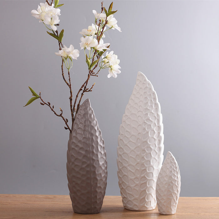 Sculptural White Ceramic Vase