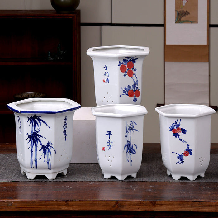 Hand-Painted Ceramic Planter